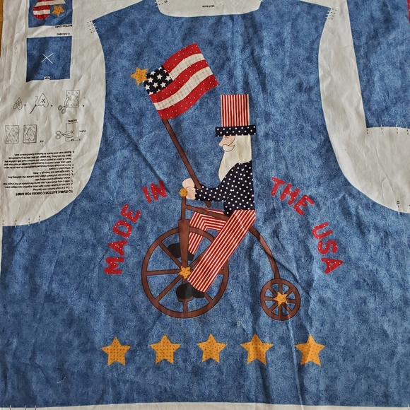 Cranston VIP Dream Spinners Americana Vest Fabric pattern Panel cut and sew - Picture 3 of 7